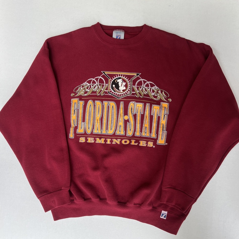 VTG 90s Florida State Seminoles FSU Logo 7 Heavy Weight Sweatshirt XL USA